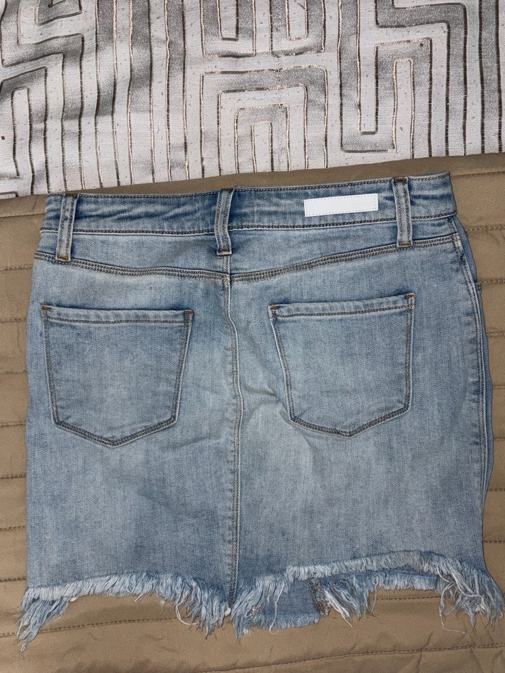 Cello Light Blue Frayed Hem Denim Skirt - Picture 2 of 6